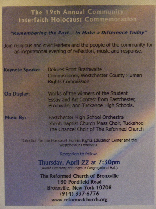 19th Annual Community Interfaith <br>Holocaust & Human Rights Commemoration